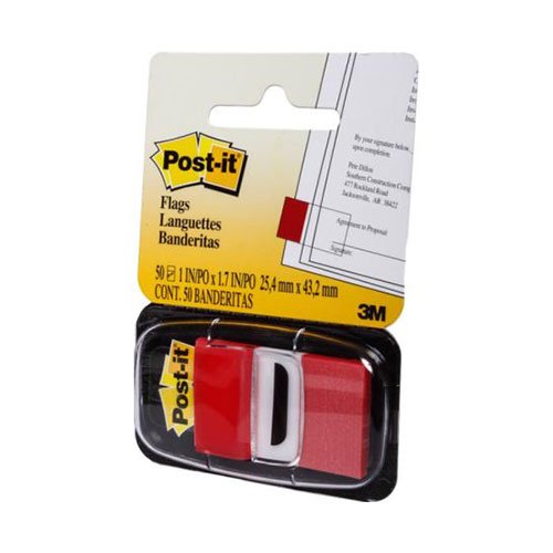 BANDERITA ADH. 3M (680-1) X 50H ROJO