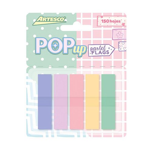 BANDERITA ADH. ARTESCO X 30H 5 COL PASTEL
