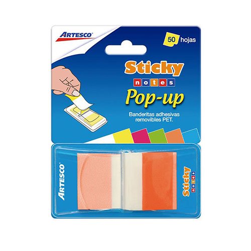 BANDERITA ADH. ARTESCO x 50H POP UP NARANJA NEON (16027101)