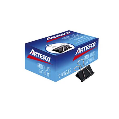 BINDER CLIP ARTESCO 3/4" (19MM) x 12 unds