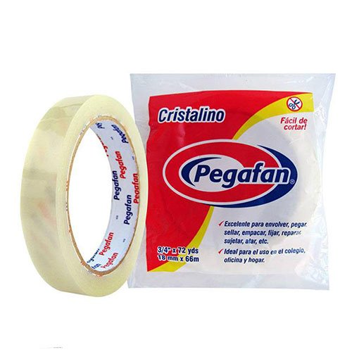 CINTA ADHESIVA PEGAFAN 3/4 X 72 YDS TRANSP.