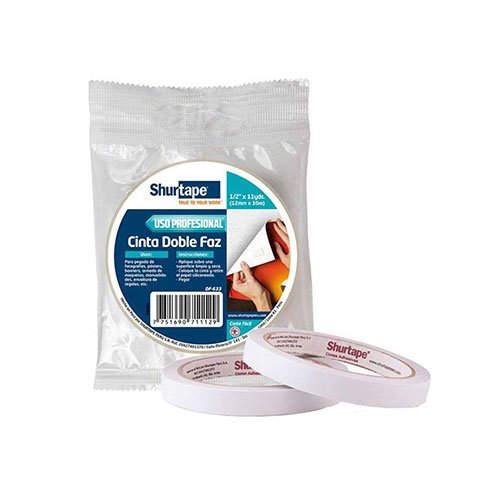 CINTA DUPLO / DOBLE FAZ SHURTAPE 1/2 X 8yds C/DISPENSADOR SD-100