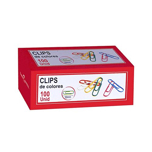 CLIPS FABER C. PLASTIF. COLORES x 100