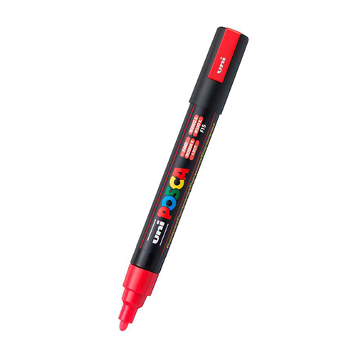 MARCADOR POSCA UNI PC-5M ROJO FLUORESCENTE