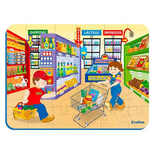 ROMPECABEZAS EVAFLEX X 30 PIEZAS BOLSA SUPER MARKET