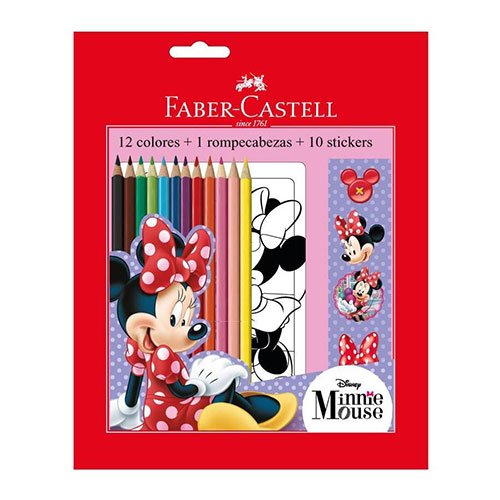 SET DISNEY FABER C. COLORES X 12 (MINNIE, MICKEY,FROZEN,SPIDERMAN)