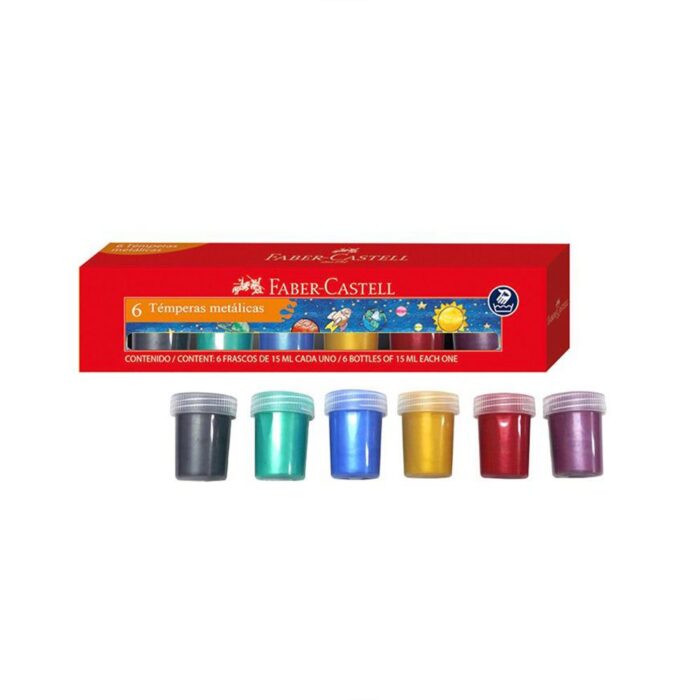 TEMPERA FABER X 6 METALICO